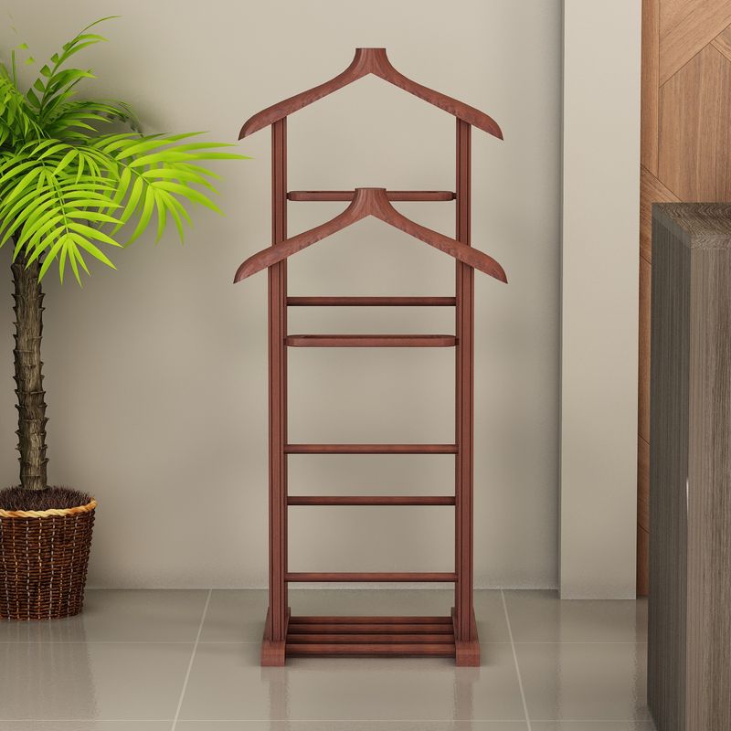 Casa si Gradina - Mobilier - Organizare si depozitare - Umerase si valeti - Suport valet, Hanah Home, lemn masiv, nuc, 33.5x46x120 cm, 570VLT2402 - Infinity.ro
