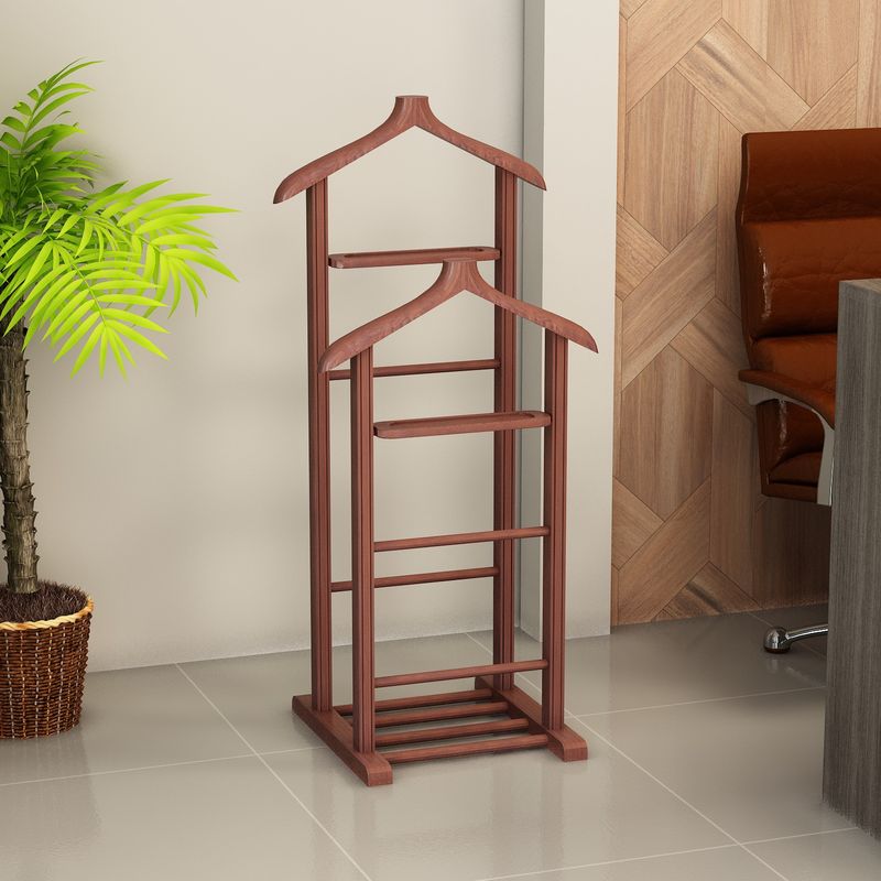Casa si Gradina - Mobilier - Organizare si depozitare - Umerase si valeti - Suport valet, Hanah Home, lemn masiv, nuc, 33.5x46x120 cm, 570VLT2402 - Infinity.ro