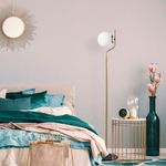 Casa si Gradina - Corpuri si surse de iluminat - Veioze si lampi - Lampadare - Lampadar, Opviq, metal, auriu, 30x30x168 cm - Infinity.ro