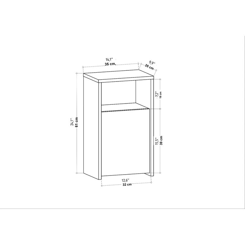 Casa si Gradina - Mobilier - Comode si corpuri - Noptiere - Noptiera, Hanah Home, pal melaminat, alb, 36x25,3x61,4 cm - Infinity.ro