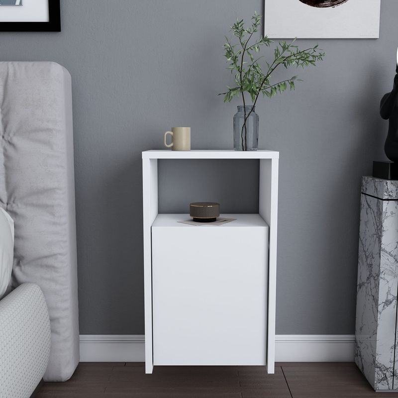 Casa si Gradina - Mobilier - Comode si corpuri - Noptiere - Noptiera, Hanah Home, pal melaminat, alb, 36x25,3x61,4 cm - Infinity.ro