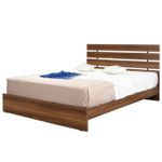 Casa si Gradina - Mobilier - Saltele si somiere - Somiere - Somiera dubla, Hanah Home, panou de particule cu melamina, nuc, 155x205x100 cm - Infinity.ro