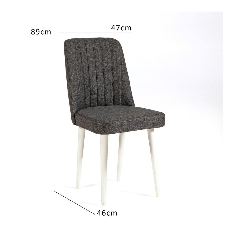 Casa si Gradina - Mobilier - Scaune si fotolii - Scaune - Scaun, Hanah Home, panou aglomerat cu melamina, alb, antracit, 47x46x89 cm - Infinity.ro