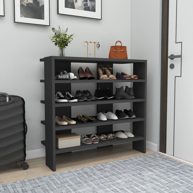 Casa si Gradina - Mobilier - Organizare si depozitare - Organizator incaltaminte - Organizator incaltaminte, Hanah Home, panou aglomerat melaminat, antracit, 75.6x31.4x72 cm - Infinity.ro