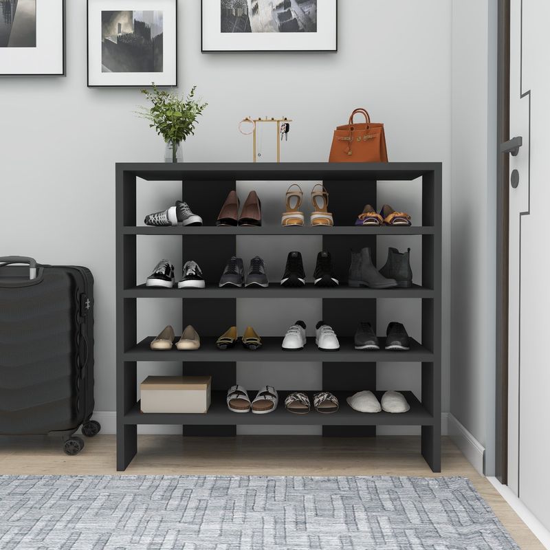 Casa si Gradina - Mobilier - Organizare si depozitare - Organizator incaltaminte - Organizator incaltaminte, Hanah Home, panou aglomerat melaminat, antracit, 75.6x31.4x72 cm - Infinity.ro