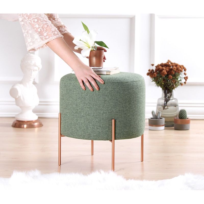 Casa si Gradina - Mobilier - Scaune si fotolii - Tabureti - Taburet, Atelier Del Sofa, bumbac si in, verde, 42x40 cm - Infinity.ro