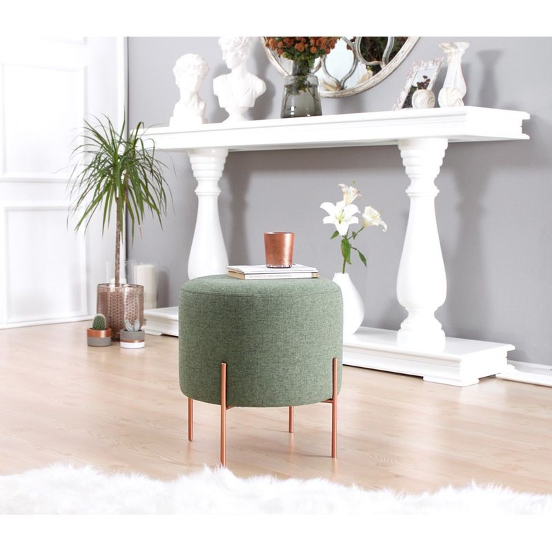 Casa si Gradina - Mobilier - Scaune si fotolii - Tabureti - Taburet, Atelier Del Sofa, bumbac si in, verde, 42x40 cm - Infinity.ro