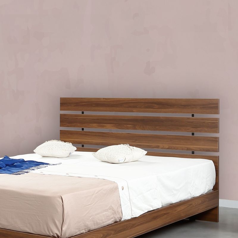 Casa si Gradina - Mobilier - Saltele si somiere - Somiere - Somiera dubla, Hanah Home, panou aglomerat melaminat, nuc, 185x205x100 cm - Infinity.ro