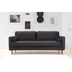 Casa si Gradina - Mobilier - Canapele si coltare - Canapele - Canapea 3 locuri, Atelier Del Sofa, lemn fag si pal, negru si stejar, 215x90x70 cm - Infinity.ro