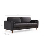 Casa si Gradina - Mobilier - Canapele si coltare - Canapele - Canapea 3 locuri, Atelier Del Sofa, lemn fag si pal, negru si stejar, 215x90x70 cm - Infinity.ro