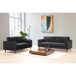 Casa si Gradina - Mobilier - Canapele si coltare - Canapele - Canapea 3 locuri, Atelier Del Sofa, lemn fag si pal, negru si stejar, 215x90x70 cm - Infinity.ro