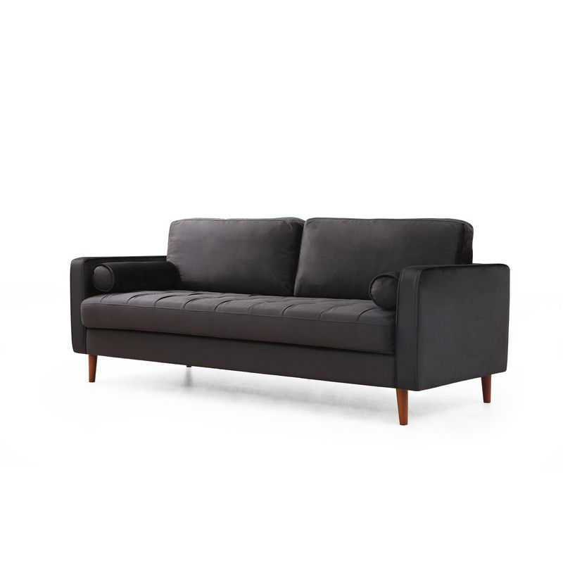 Casa si Gradina - Mobilier - Canapele si coltare - Canapele - Canapea 3 locuri, Atelier Del Sofa, lemn fag si pal, negru si stejar, 215x90x70 cm - Infinity.ro