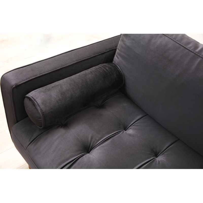Casa si Gradina - Mobilier - Canapele si coltare - Canapele - Canapea 3 locuri, Atelier Del Sofa, lemn fag si pal, negru si stejar, 215x90x70 cm - Infinity.ro