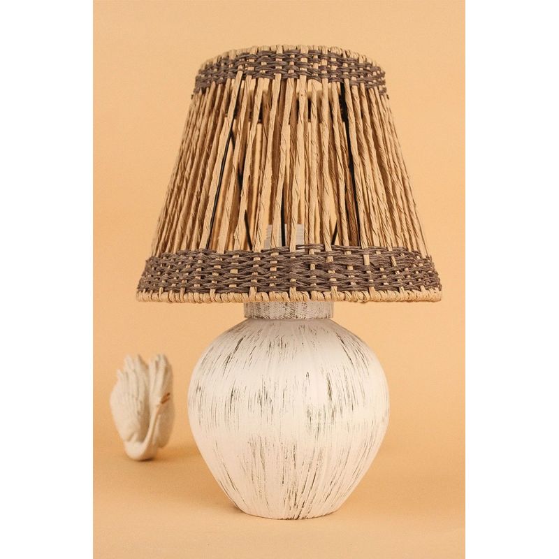 Casa si Gradina - Corpuri si surse de iluminat - Veioze si lampi - Veioze - Veioza, Opviq, ceramica, crem, antichizat, 38 cm - Infinity.ro