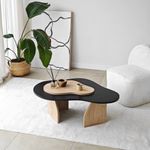 Casa si Gradina - Mobilier - Mese si birouri - Masute de cafea - Masuta de cafea, Hanah Home, pal melaminat, negru si stejar safir, 105x65x35 cm - Infinity.ro