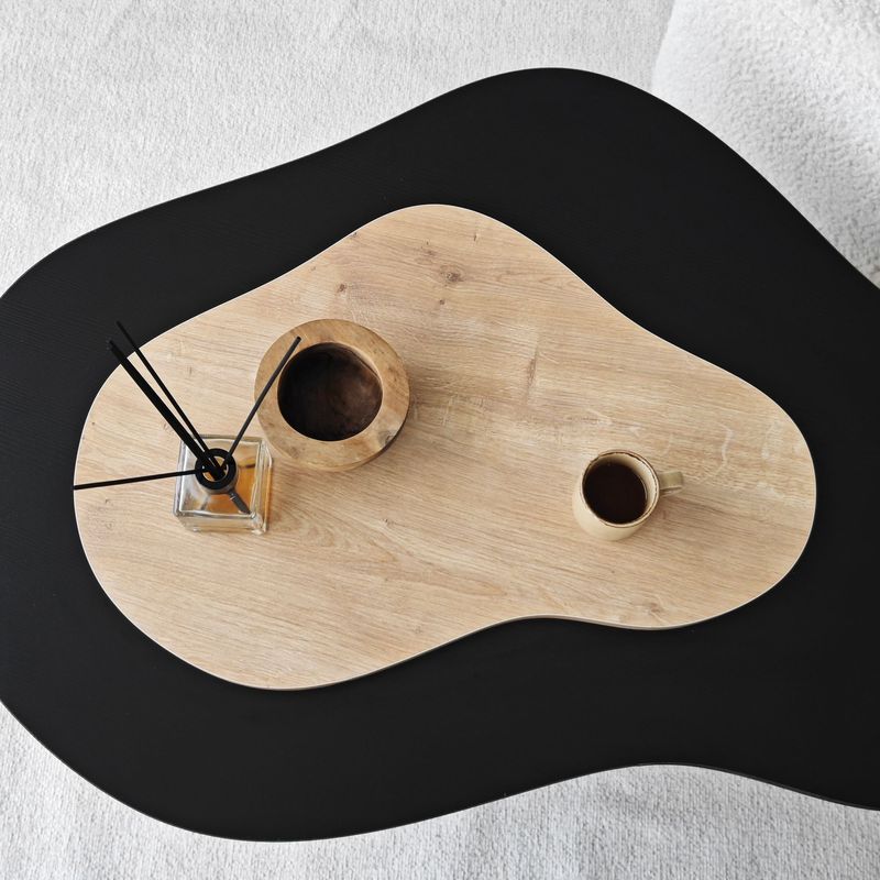 Casa si Gradina - Mobilier - Mese si birouri - Masute de cafea - Masuta de cafea, Hanah Home, pal melaminat, negru si stejar safir, 105x65x35 cm - Infinity.ro