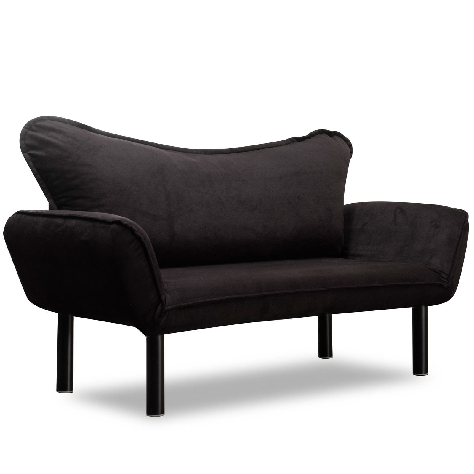 Canapea extensibila 2 locuri, Hanah Home, metal, negru, 150x70x75 cm