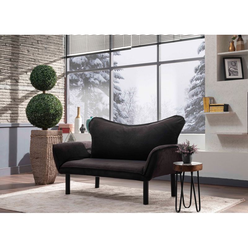 Casa si Gradina - Mobilier - Canapele si coltare - Canapele - Canapea extensibila 2 locuri, Hanah Home, metal, negru, 150x70x75 cm - Infinity.ro