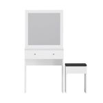 Casa si Gradina - Mobilier - Comode si corpuri - Masute de toaleta - Masa de machiaj, Hanah Home, panou de particule melaminat, alb, 65x35x139 cm, 793ELG4103 - Infinity.ro