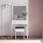 Casa si Gradina - Mobilier - Comode si corpuri - Masute de toaleta - Masa de machiaj, Hanah Home, panou de particule melaminat, alb, 65x35x139 cm, 793ELG4103 - Infinity.ro