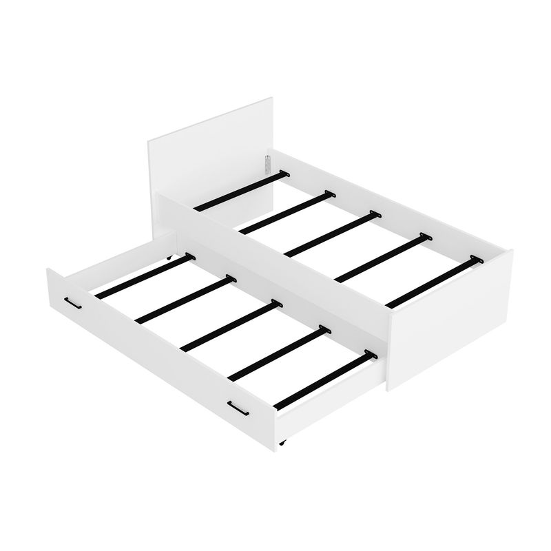 Casa si Gradina - Mobilier - Saltele si somiere - Somiere - Somiera, Hanah Home, PAL melaminat, alb, 100x193.6x80 cm - Infinity.ro