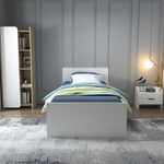 Casa si Gradina - Mobilier - Saltele si somiere - Somiere - Somiera, Hanah Home, PAL melaminat, alb, 100x193.6x80 cm - Infinity.ro