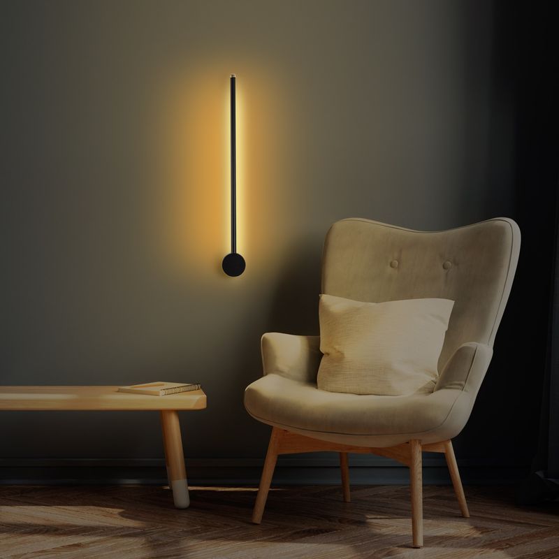 Casa si Gradina - Corpuri si surse de iluminat - Plafoniere, aplice si spoturi - Aplica, Opviq, metal, negru, 62x10x7 cm, led 8w - Infinity.ro
