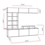 Casa si Gradina - Mobilier - Comode si corpuri - Comode - Comoda tv, Hanah Home, pal melaminat, tec si negru, 180x40x37 cm - Infinity.ro