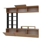 Casa si Gradina - Mobilier - Comode si corpuri - Comode - Comoda tv, Hanah Home, pal melaminat, tec si negru, 180x40x37 cm - Infinity.ro