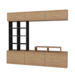 Casa si Gradina - Mobilier - Comode si corpuri - Comode - Comoda tv, Hanah Home, pal melaminat, tec si negru, 180x40x37 cm - Infinity.ro