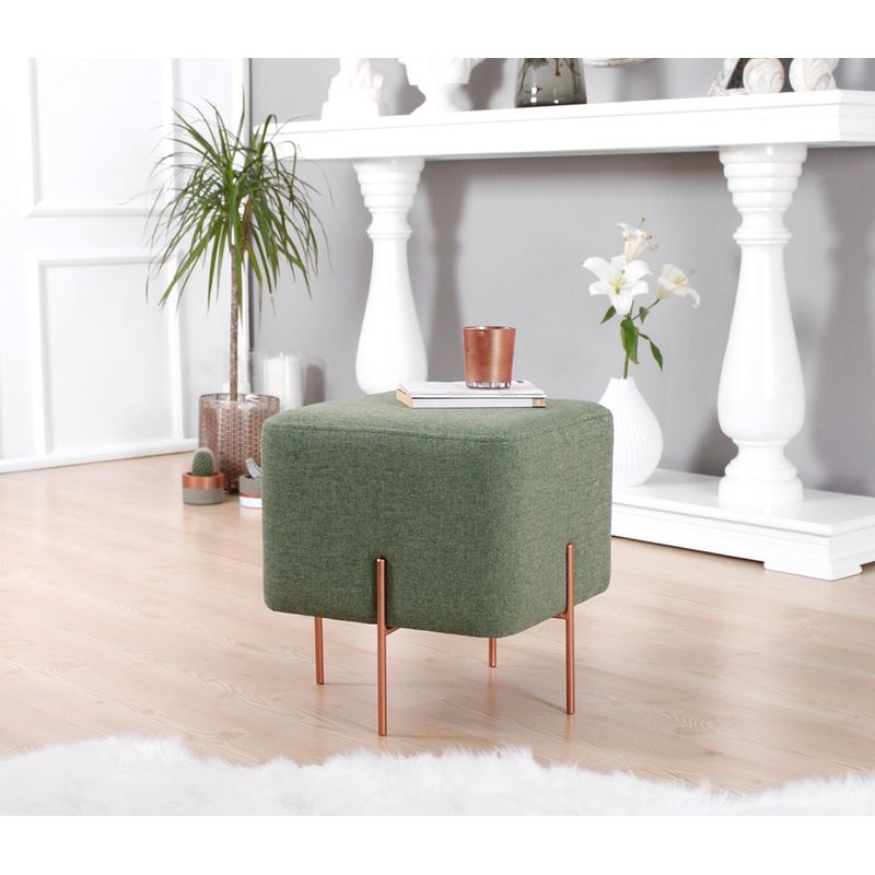 Casa si Gradina - Mobilier - Scaune si fotolii - Tabureti - Taburet, Atelier Del Sofa, bumbac si in, verde, 40x40x42 cm - Infinity.ro