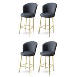 Casa si Gradina - Mobilier - Scaune si fotolii - Tabureti - Set tabureti de bar, Hanah Home, metal, antracit si auriu, 46x40x107 cm, 4 bucati - Infinity.ro