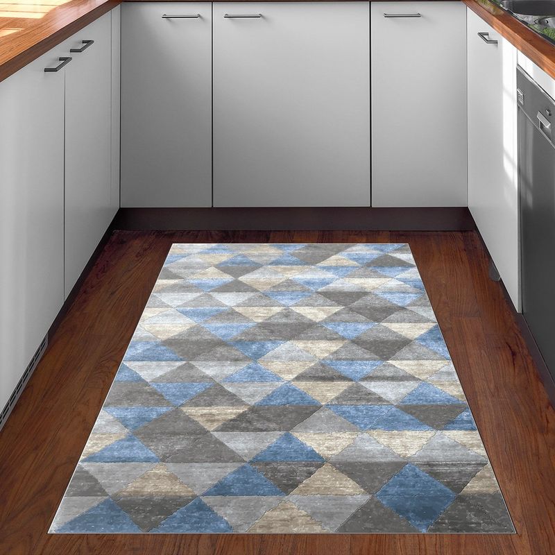 Casa si Gradina - Textile si covoare - Covoare - Covoare casa - Covor, Conceptum Hypnose, albastru, 80x200 cm, 100% poliester, antiderapant, lavabil la masina, 955ANR4585 - Infinity.ro