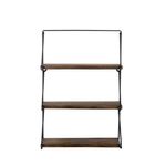 Casa si Gradina - Mobilier - Biblioteci si rafturi - Etajere - Etajera de perete, Hanah Home, lemn de molid si metal, negru si nuc, 60x40x15 cm, 491CRT1107 - Infinity.ro