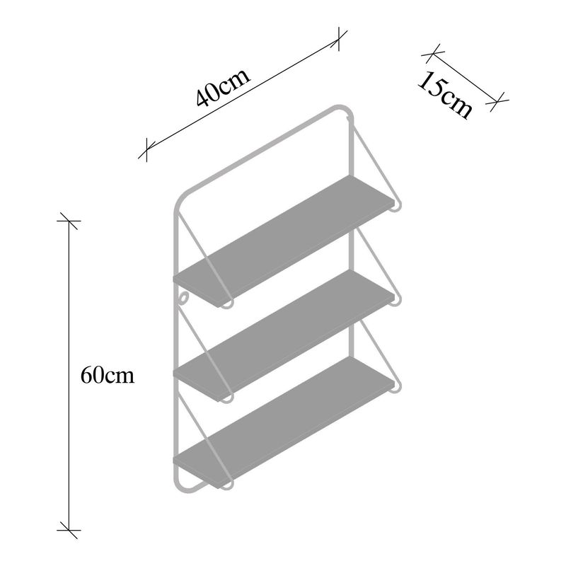 Casa si Gradina - Mobilier - Biblioteci si rafturi - Etajere - Etajera de perete, Hanah Home, lemn de molid si metal, negru si nuc, 60x40x15 cm, 491CRT1107 - Infinity.ro