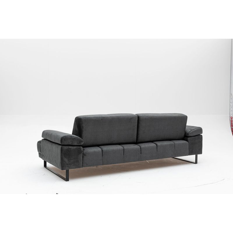 Casa si Gradina - Mobilier - Canapele si coltare - Canapele - Canapea extensibila 3 locuri, Hanah Home, material textil, antracit, 239x99x83 cm - Infinity.ro