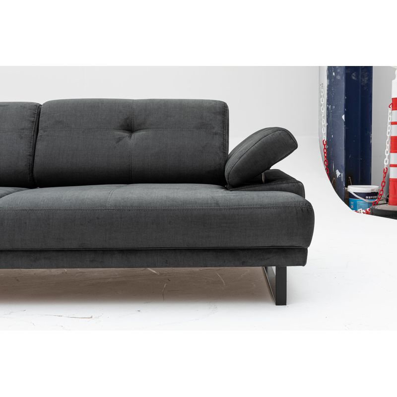 Casa si Gradina - Mobilier - Canapele si coltare - Canapele - Canapea extensibila 3 locuri, Hanah Home, material textil, antracit, 239x99x83 cm - Infinity.ro