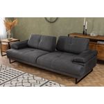 Casa si Gradina - Mobilier - Canapele si coltare - Canapele - Canapea extensibila 3 locuri, Hanah Home, material textil, antracit, 239x99x83 cm - Infinity.ro