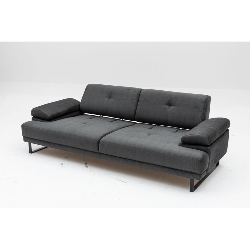 Casa si Gradina - Mobilier - Canapele si coltare - Canapele - Canapea extensibila 3 locuri, Hanah Home, material textil, antracit, 239x99x83 cm - Infinity.ro
