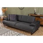 Casa si Gradina - Mobilier - Canapele si coltare - Canapele - Canapea extensibila 3 locuri, Hanah Home, material textil, antracit, 239x99x83 cm - Infinity.ro