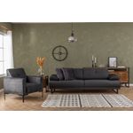 Casa si Gradina - Mobilier - Canapele si coltare - Canapele - Canapea extensibila 3 locuri, Hanah Home, material textil, antracit, 239x99x83 cm - Infinity.ro