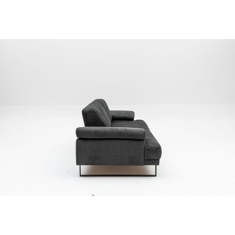 Casa si Gradina - Mobilier - Canapele si coltare - Canapele - Canapea extensibila 3 locuri, Hanah Home, material textil, antracit, 239x99x83 cm - Infinity.ro
