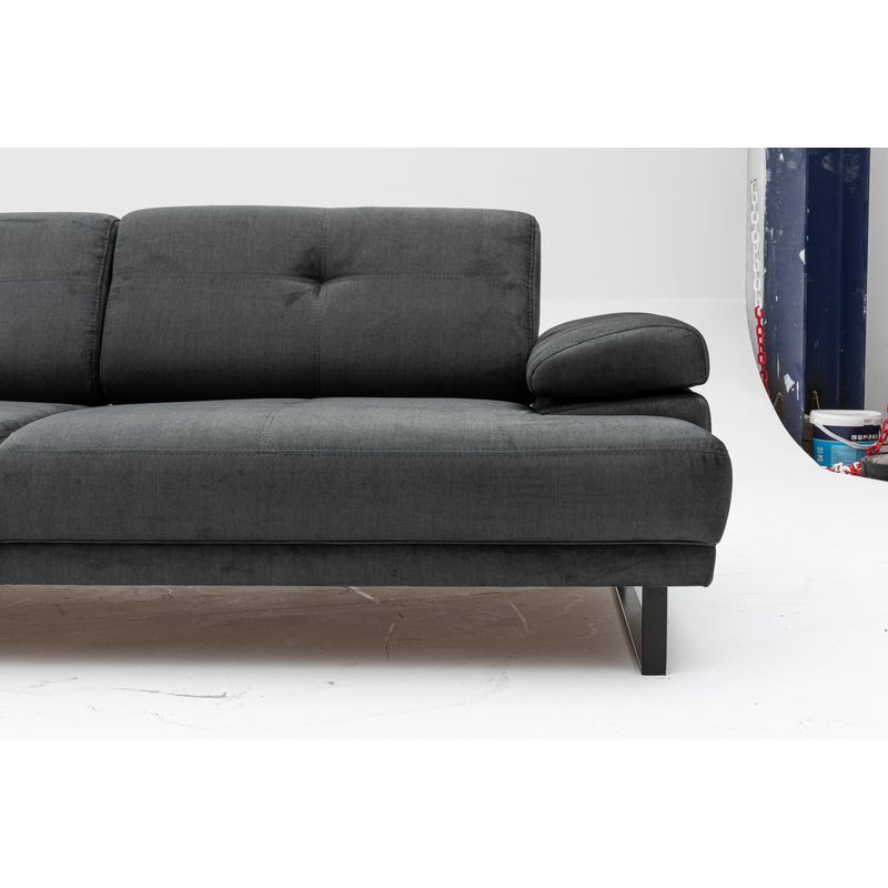 Casa si Gradina - Mobilier - Canapele si coltare - Canapele - Canapea extensibila 3 locuri, Hanah Home, material textil, antracit, 239x99x83 cm - Infinity.ro