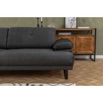 Casa si Gradina - Mobilier - Canapele si coltare - Canapele - Canapea extensibila 3 locuri, Hanah Home, material textil, antracit, 239x99x83 cm - Infinity.ro