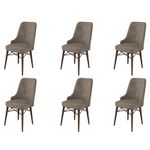 Casa si Gradina - Mobilier - Scaune si fotolii - Scaune - Set scaune, Hanah Home, metal, cappuccino si maro, 46x46x94 cm, 6 piese - Infinity.ro