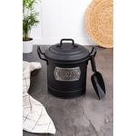 Market - Curatenie si intretinere casa - Produse menaj - Galeti si ligheane - Galeata, Hermia, metal galvanizat, negru, 26x23x18 cm - Infinity.ro