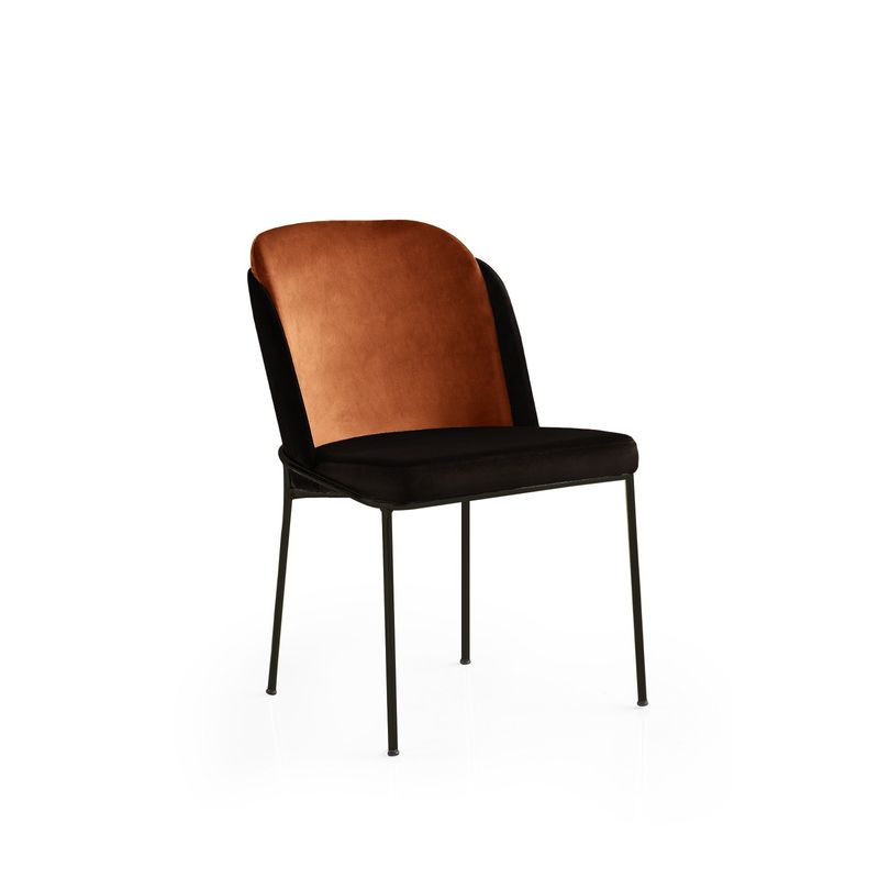 Casa si Gradina - Mobilier - Scaune si fotolii - Scaune - Set scaune, Hanah Home, metal, catifea, bronz negru, 54x55x86 cm, 4 bucati - Infinity.ro