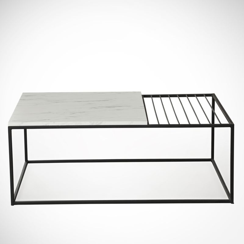 Casa si Gradina - Mobilier - Mese si birouri - Masute de cafea - Masuta de cafea, Hanah Home, pal melaminat, alb negru, 95x55x43 cm, 801CMY2846 - Infinity.ro