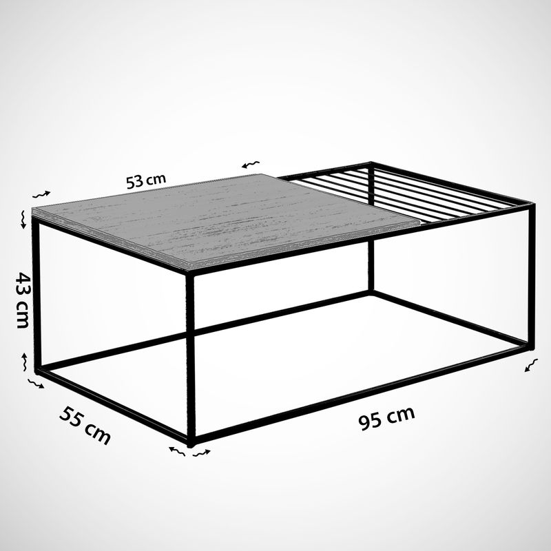 Casa si Gradina - Mobilier - Mese si birouri - Masute de cafea - Masuta de cafea, Hanah Home, pal melaminat, alb negru, 95x55x43 cm, 801CMY2846 - Infinity.ro