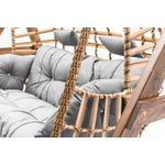 Casa si Gradina - Gradina si terasa - Balansoare si hamace - Balansoare - Balansoar de gradina dublu, Hanah Home, lemn de pin, gri, 190x150x195 cm - Infinity.ro